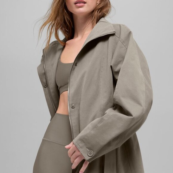 Alo Yoga Journey Trench Coat Light Cocoa - Picture 4 of 6